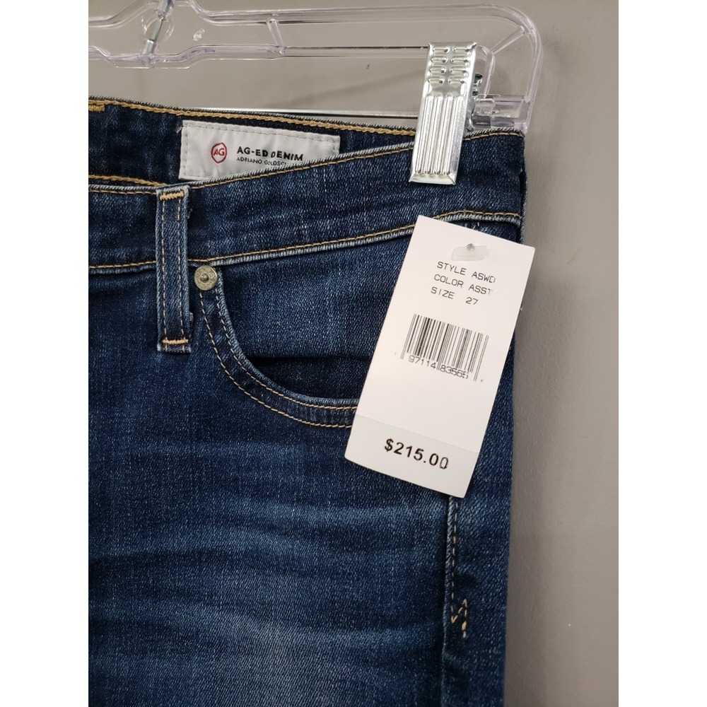 NEW AG Adriano Goldschmied The Prima‎ Roll Up Cigarette Jeans Mid Wash Size 27 - Picture 7 of 9